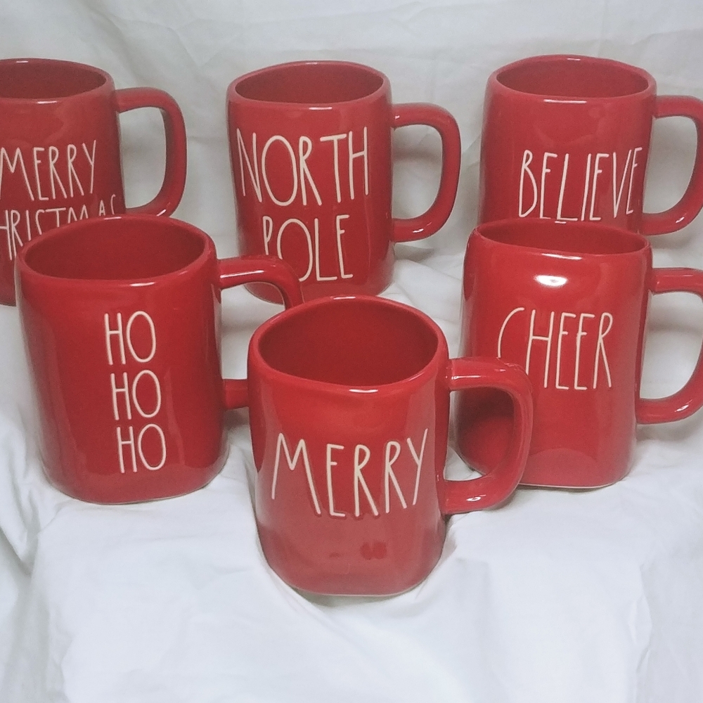 Rae Dunn 6 Red Christmas mug